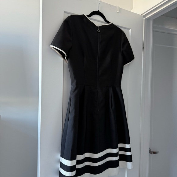 Pink Tartan classic black & white a-line midi dress - size 8 (Medium) - Picture 6 of 7